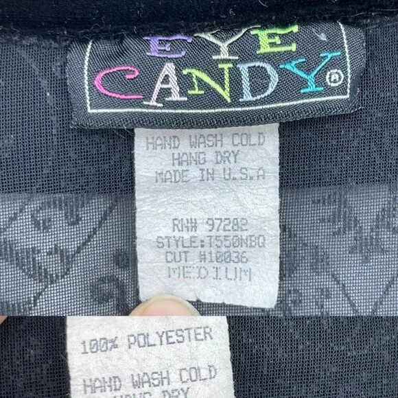 Vintage 90s Sheer Velvet Burnout Bell Sleeve V-Neck Top Hippie Goth - Picture 9 of 10